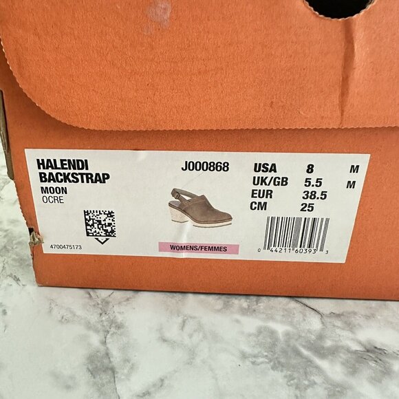 Merrell Halendi Backstrap Clog Womens 8 Moon‎ Tan Leather Shoe New - Picture 9 of 9